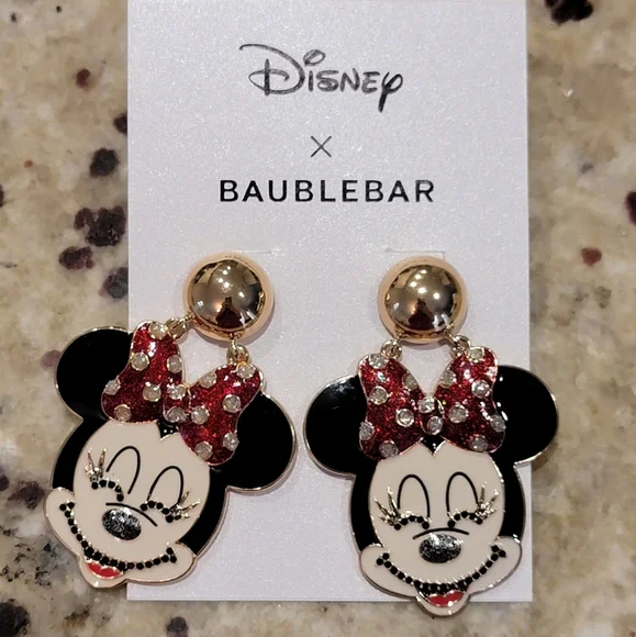 Disney X Baublebar Minnie Mouse Earrings NWT - Picture 1 of 3